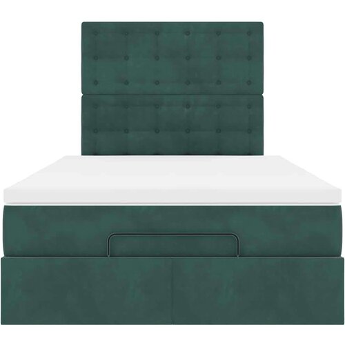 VidaXL okvir za krevet s madracima tamnozeleni 120x190 cm bar&amp;scaron;unasti Slike