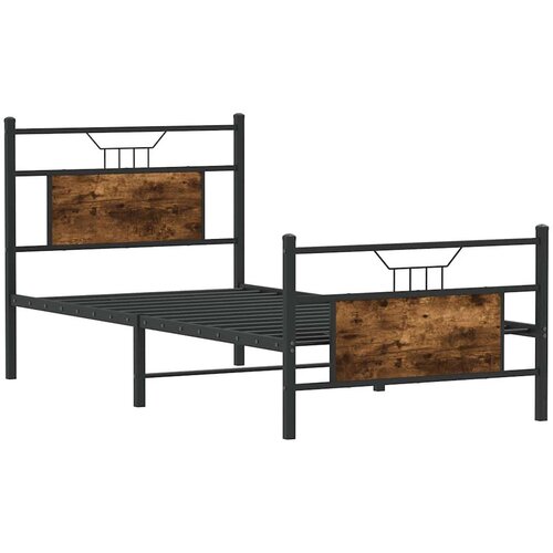 VidaXL okvir kreveta bez madraca dimljena boja hrasta 80x200 cm drveni Slike