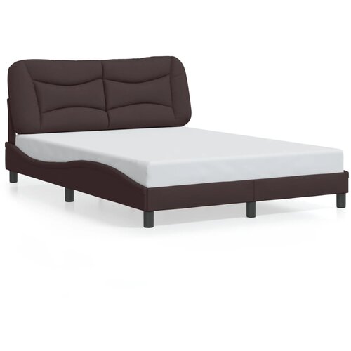 VidaXL Okvir za krevet s uzglavljem tamnosmeđi 120x200 cm od tkanine Slike