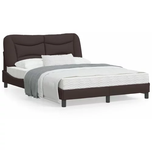 vidaXL Okvir za krevet s uzglavljem tamnosmeđi 120x200 cm od tkanine