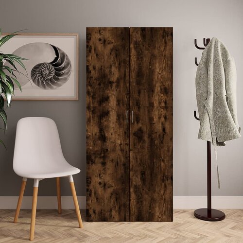 The Living Store Omarica za čevlje dimljeni hrast 80x35,5x180 cm inženirski les - Omara Za Čevlje, (21433911) Slike
