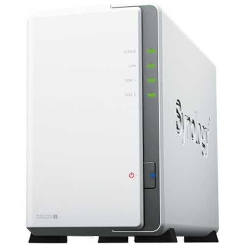Synology DS223j, Tower, 2-bays 3.5'' SATA HDD/SSD, CPU 4-core 1.7 GHz; 1 GB DDR4 non-ECC; 1 x RJ-45 1GbE LAN Port; 2 x USB 3.2 Gen1; ; 0.88 kg; 2yr warranty DS223J Cene