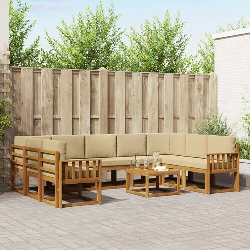  Set vanjskih sofa 10 kom. Prirodna i bež Cene
