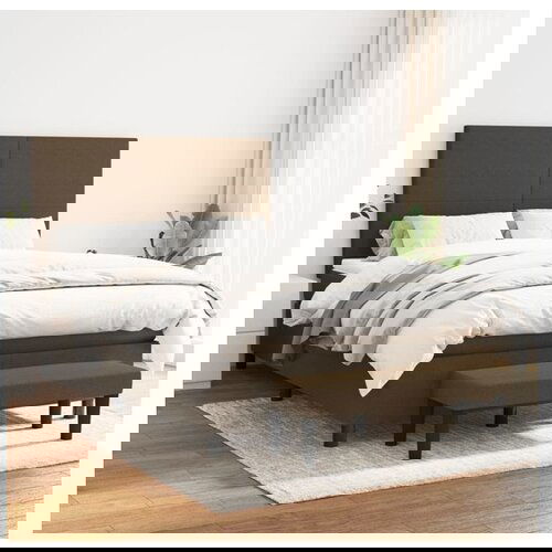 VidaXL Krevet s oprugama i madracem tamnosmeđi 140 x 190 cm od tkanine Slike