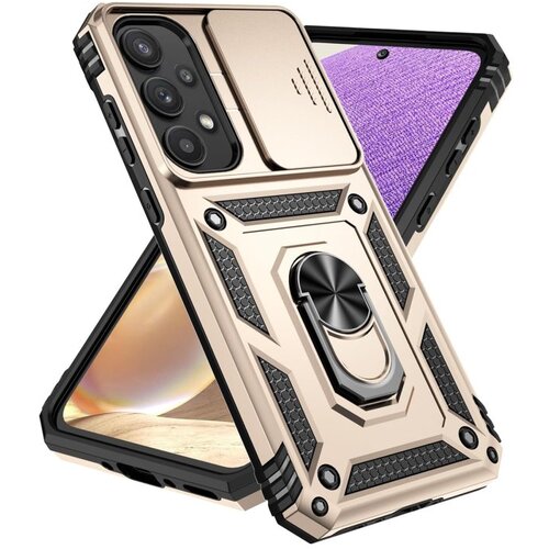  futrola hard protect sa prstenom za samsung A055 galaxy A05 zlatna Slike