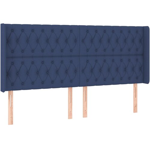  LED uzglavlje plavo 183 x 16 x 118/128 cm od tkanine Slike