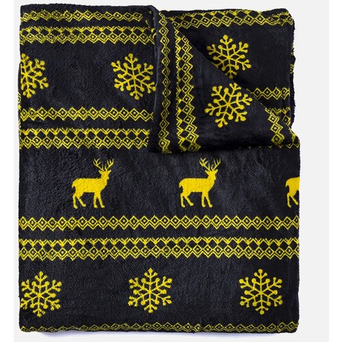 Gemre Black blanket with yellow Christmas patterns Velma Cene