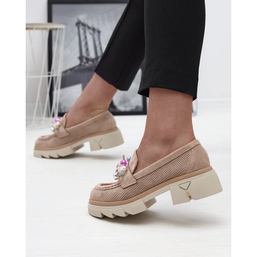 Resti Women's light brown openwork moccasins Peloga- Footwear Cijene