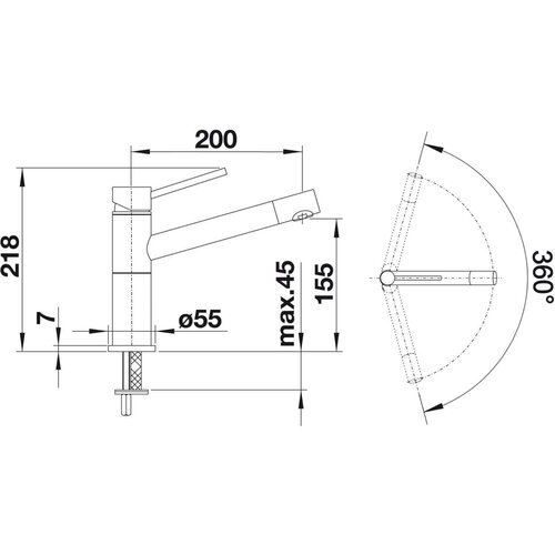Blanco 518412 Alta-F Compact vrtljiva kuhinjska armatura za pod okno Slike
