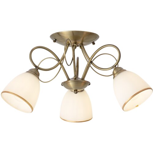 QAZQA Classic Ceiling Lamp Bronze with Opal Glass 3-Lights - Katarina Slike