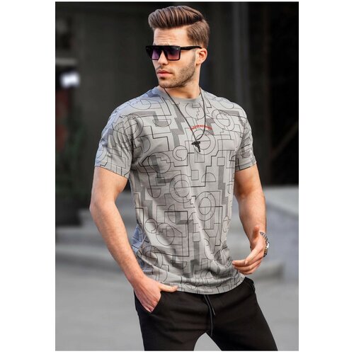 Madmext T-Shirt - Gray - Slim fit Slike