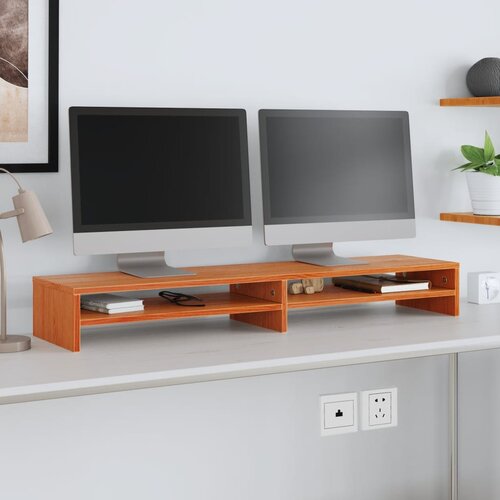  Stalak za monitor vo&scaron;tano smeđi 100x24x13cm od borovine Cijene