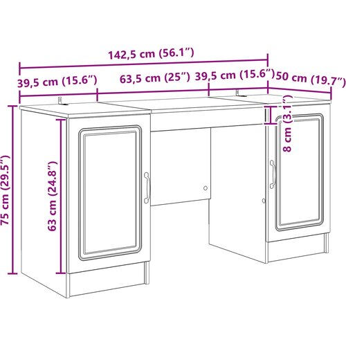  Stol Dimljeni hrast 142,5 x 50 x 75 cm Konstruirano drvo Slike