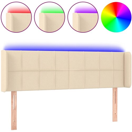 VidaXL LED posteljno vzglavje krem 147x16x78/88 cm blago, (20951898) Slike