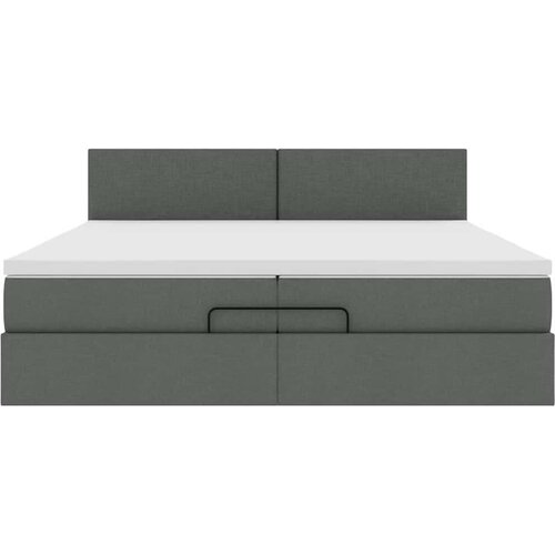 VidaXL Otomanski okvir kreveta s madracima tamnosivi 200x200cm tkanine Slike