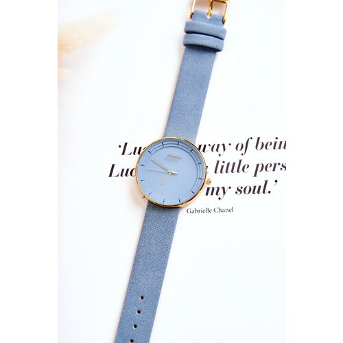 Ernest Women's Analog Suede Watch Without Nickel Blue Cene