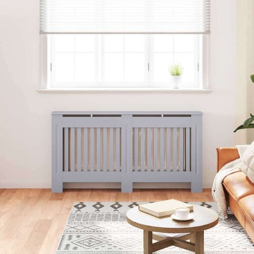 VidaXL pokrivač radijatora 2 pcs siva 152 x 19 x 81.5 cm Slike