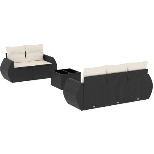  6-dijelni set vrtnih sofa s jastucima crni od poliratana Crna 70 x 62 x 69 cm Slike