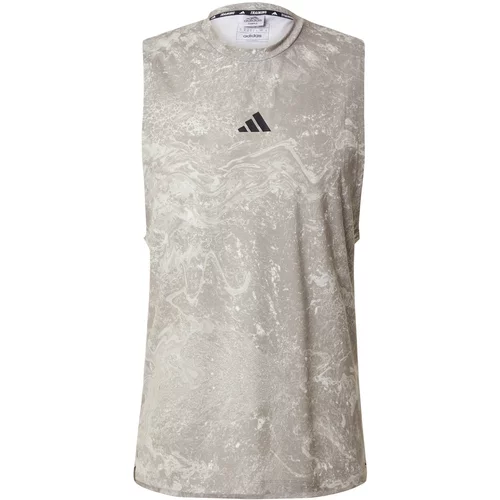 Adidas Tehnička sportska majica 'Power Workout' taupe siva / crna / bijela