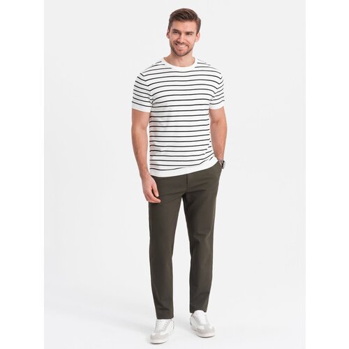 Ombre Classic men's softly textured chino pants - khaki Cijene