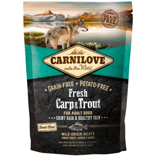 Carnilove dog adult fresh hair & skin - krap & postrv 1,5 kg Cene