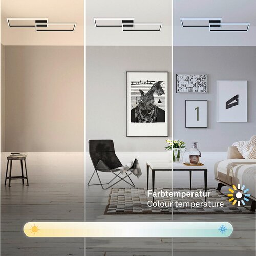 Lesnina XXXL Briloner 3761015 - LED prigu&amp;scaron;iva stropna svetiljka LED/45W/230V 2700-6500K+sa daljinskim upravljačem crna Slike