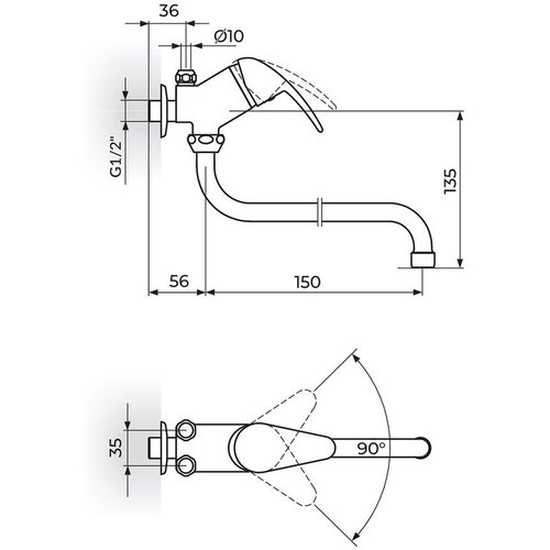Rosan baterija za protočni bojler KING izliv 150mm J362002 ROS043 Slike