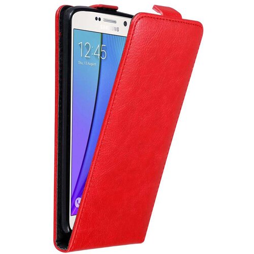 Cadorabo Ohišje, združljivo z Samsung Galaxy NOTE 5 v rdeče jabolko - Zaščitni ovitek v obliki flipa z magnetnim zapiranjem, (20559043) Cene