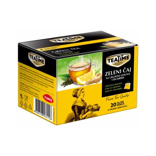Yumis tea time zeleni čaj sa limunom i đumbirom 30g kutija Cene