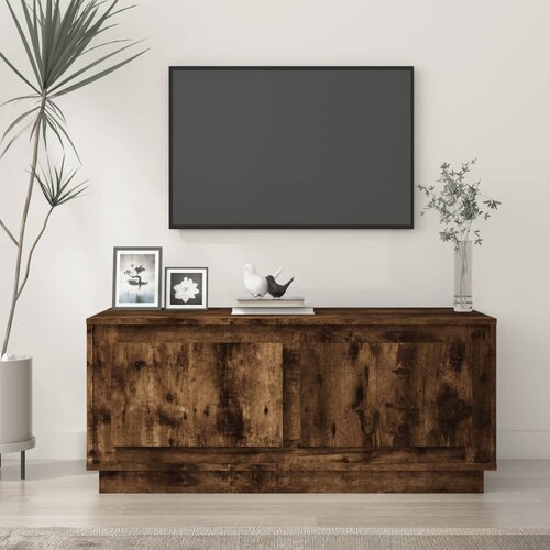 vidaXL Klubska mizica dimljeni hrast 102x50x44 cm inženirski les Cene