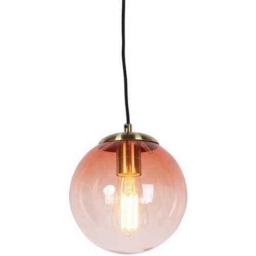 QAZQA Art deco viseča svetilka medenina z roza steklom 20 cm - Pallon Cene