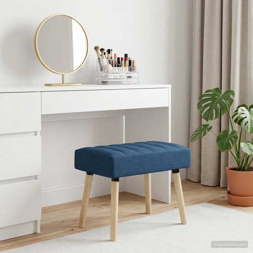  Klupa s utorima Plava 60 x 40 x 45 cm Tkanina Slike