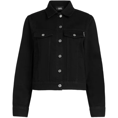 Karl Lagerfeld Prehodna jakna 'Ikonik Rhinestone' črna