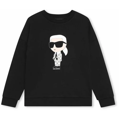 Karl Lagerfeld Dječja dukserica boja: crna, s tiskom
