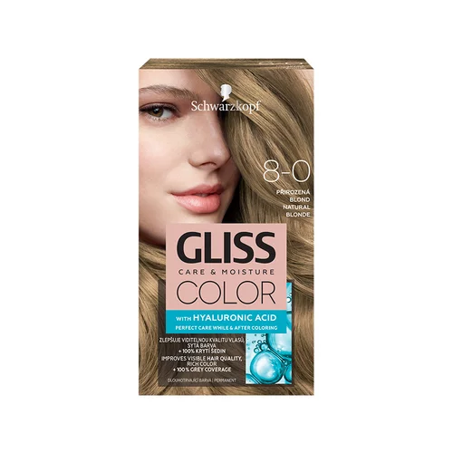 Schwarzkopf Gliss Color permanentna barva za lase odtenek 8-0 Natural Blonde