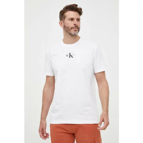 Calvin Klein Jeans Pamučna majica boja: bijela, s tiskom