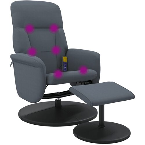 Maison Chic masažni naslanjač - Relax naslanjač z oporo za noge temno siv žamet, (22134967) Cene