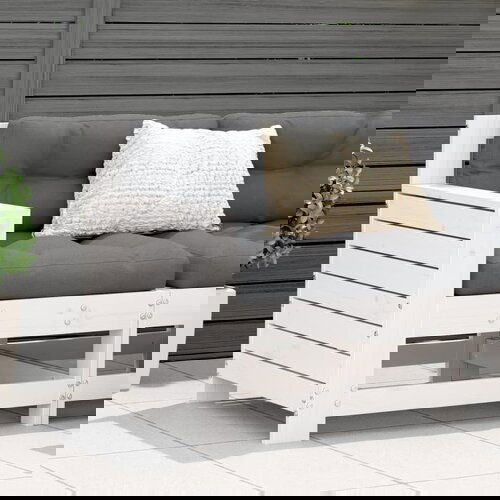 vidaXL Vrtna sofa s naslonom za ruke bijela 69x62x70,5 cm od borovine Cijene