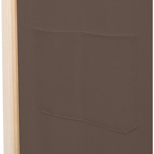  pregrada s 5 panela od tkanine 200 x 170 x 4 cm smeđa Slike