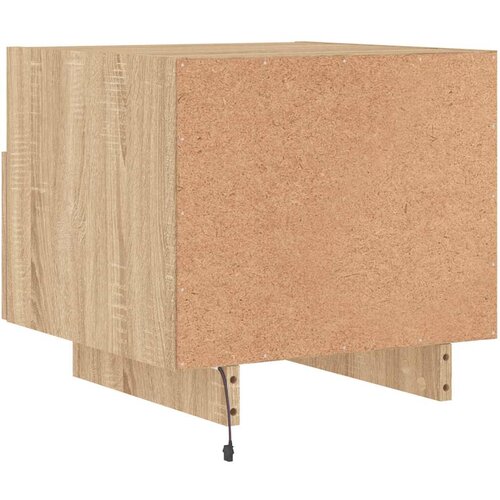  Noćni ormarići s LED svjetlima 2 kom boja hrasta 40x39x37 cm Slike