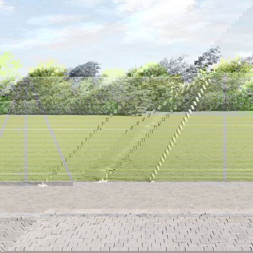 VidaXL zavarena žičana ograda s 13 flanged postovima 1.2x50 m Galvanizirani čelik Slike
