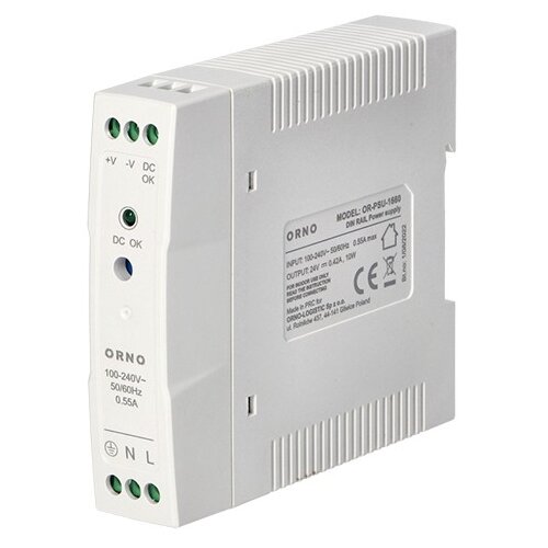Orno Napajanje industrijsko 24V DC 0.42A 10W za DIN &scaron;inu IP20, PVC kći&scaron;te OR-PSU-1660 Cene