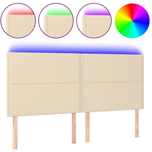 VidaXL LED posteljno vzglavje krem 180x5x118/128 cm blago, (20933864) Slike