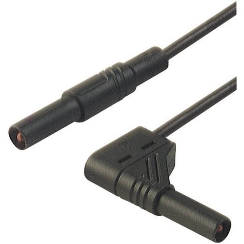 SKS Hirschmann 4 mm safety test lead\, plugs straight/angled\, 2\,5 mm²\, 25 cm, (20423276) Cene