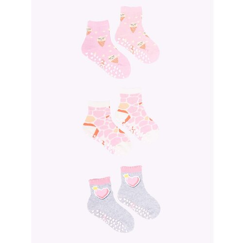 Yoclub čarape za devojčice Cotton Anti Slip ABS Patterns Colours 3-pack SKA-0109G-AA3A-004 Slike