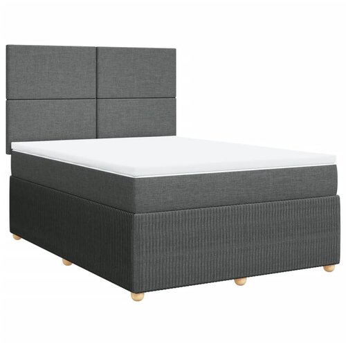 Maison Chic Box spring postelja - Vzmetna postelja z vzmetnico temno siva 160x200 cm blago SL17847, (21894615) Cene