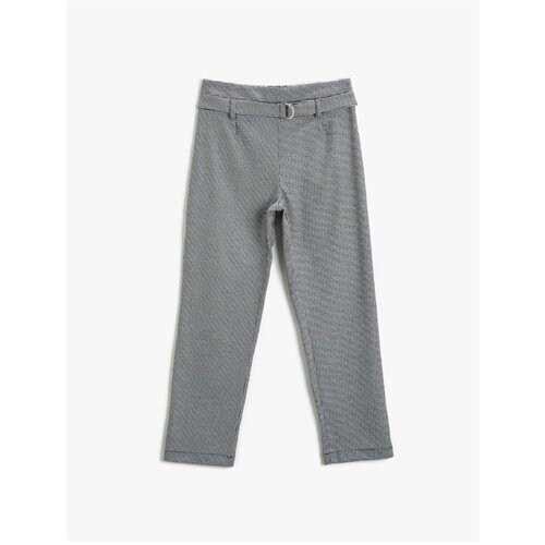 Koton Crowbar Patterned Belted Trousers Slike