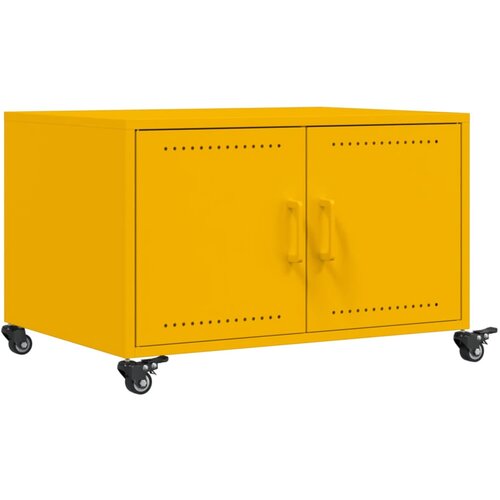 Maison Chic Klubska mizica - kavna mizica - Nizka mizica gorčično rumena 68x50x43,5 cm jeklo, (21754890) Slike