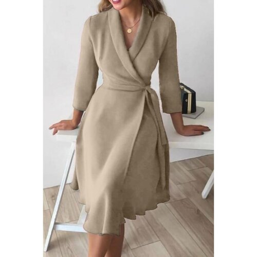 Fenzy Elegantna Haljina Na Preklop I Rukavima 3/4 Imogena, Bež Cijene