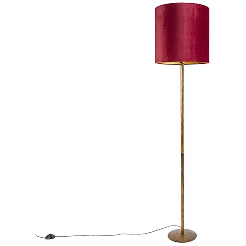 QAZQA Vintage talna svetilka zlata z rdečim odtenkom 40 cm - Simplo